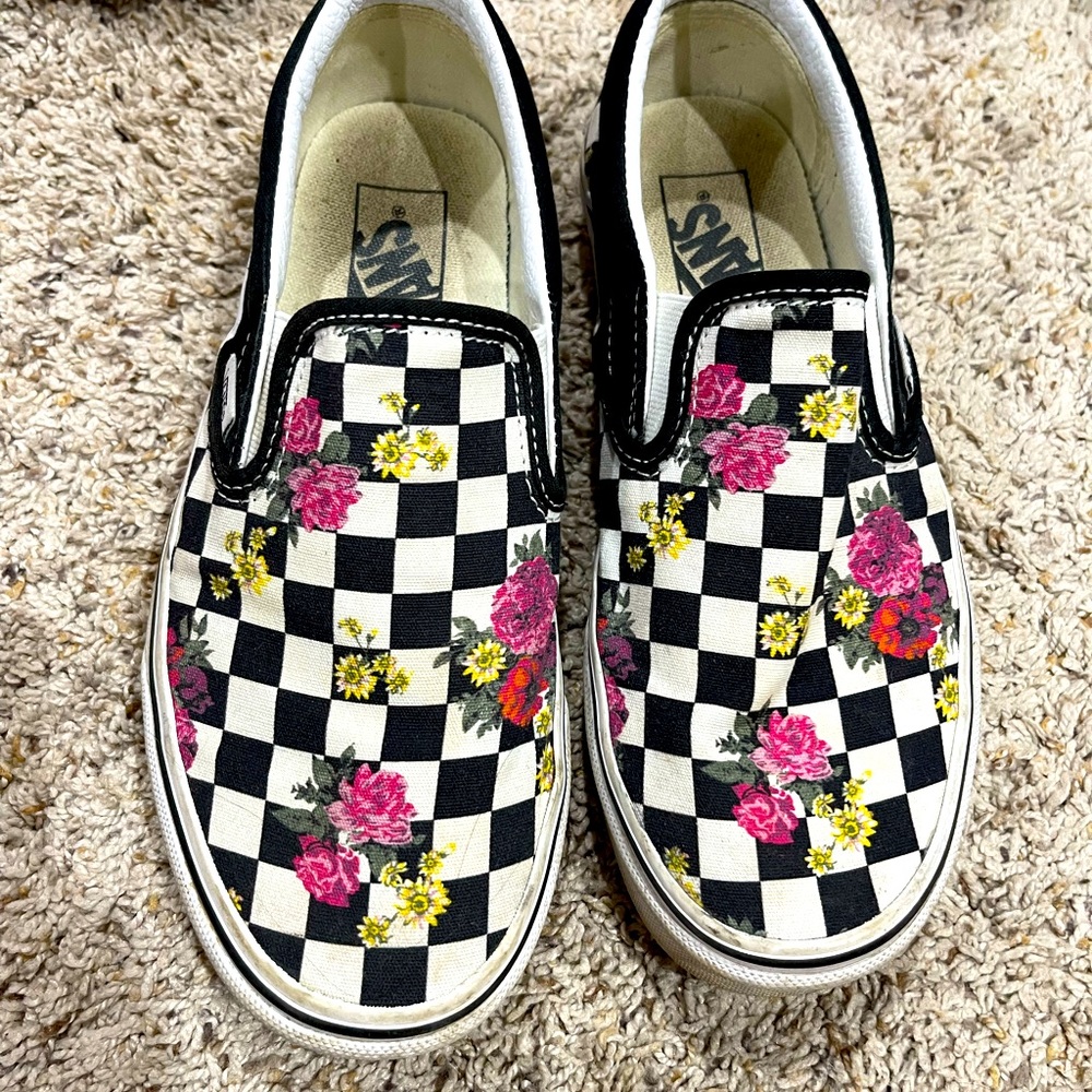 Flower/Checkered Vans